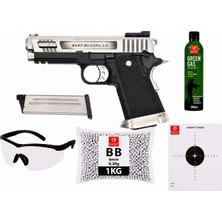 We 3.8 Velocıraptor Hı Capa Airsoft  Greengas, BB ve Koruyucu Gözlük,Hedef Kağıdı Hediyeli