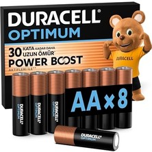 Duracell Optimum Aa Alkalin Kalem Pil (8'li Paket) 1,5V - Lr6 MX1500