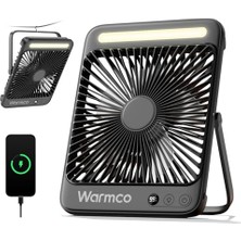 Warmco 20000MAH 8 Inç Taşınabilir Kamp Fanı, 48 Saat Maksimum Çalışma Süresi, LED Işık, Se