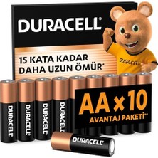 Duracell Aa Alkalin Kalem Pil (10'lu Paket) 1,5 V LR6/MN1500