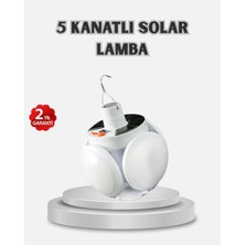 Epilons Güneş Enerjili ve USB Şarjlı LED Kamp Lambası – 5 Farklı Işık Modlu, Askılı Tasarım