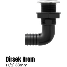 Shuivan Seaflo Krom Flanşlı Sintine Rekoru Depo Çıkışı Dirsekli 1 1/2" - 38MM