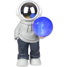 Tastech YM-121 Astronot Bluetooth Hoparlör Taşınabilir Hıfı Çok Işlevli Mini Ses Aygıtı Futbol Versiyon-Siyah