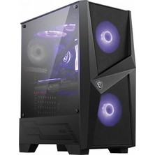 MSI Msı Mag Forge 100M Temperlı Cam 2X120MM 1X120MM Argb Fan Psu Yok Gamıng Siyah Kasa