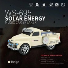 Tastech Pikap Şeklinde Bluetooth Speaker Sd Kart USB Fm Radyolu Şarjlı Taşınabilir Kablosuz Hoparlör-Bej