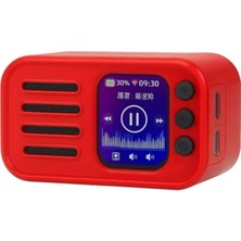 Tastech WS-501 Akıllı Hoparlör Dokunmatik Ekran App Destekli Şarjlı Kablosuz Bluetooth Bt Tf Fm Hoparlör-Kırmızı