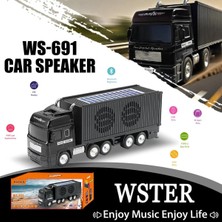 Tastech Dorse Tır Tasarımlı Bluetooth Speaker Sd Kart USB Fm Radyolu Şarjlı Taşınabilir Kablosuz Hoparlör-Siyah
