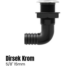 Shuivan Seaflo Krom Flanşlı Sintine Rekoru Depo Çıkışı Dirsekli 5/8" - 15MM