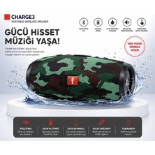 Tastech Charge3 Bluetooth Hoparlör USB ve Hafıza Kartı Girişli Fm Radyolu Şarjlı Taşınabilir Kablosuz Speaker Mp3 Çalar Tüm Cihazlara Uyumlu-Yeşil