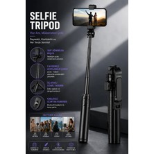 Jolita Samsung S25 Fe Uyumlu Bluetooth Kumandalı Uzatılabilir 360° Döner Selfie Çubuğu Tripod