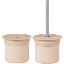 Nessi World Ham+Hüp Pipetli Silikon Bardak Seti Bubble Beige / Powder Grey