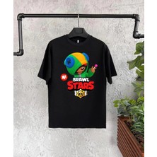 Baskılı Kısa Kol   T-Shirt - Siyah