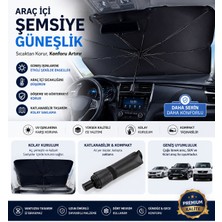 Evo Trend Premium Universal Tüm Araçlara Uyumlu Araç Içi Şemsiye Güneşlik Uv Korumalı Katlanabilir Ön Cam Güneşliği 145X79 cm
