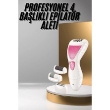 Epilons Ayak Törpü Başlıklı Epilatör Aleti 4 Başlıklı Taşınabilir Şarjlı Epilasyon Cihazı