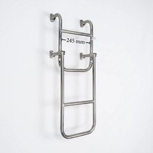 Sealux Katlanabilir Paslanmaz Tekne Merdiveni (2+2 Basamaklı) En: 24.5 cm Boy: 85 cm