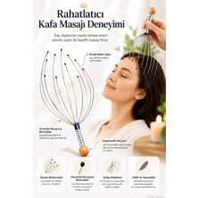 Premini Rahatlatıcı Baş Masaj Aleti, Saç ve Boyun Masaj Tarağı, Konforlu Kullanım