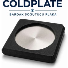 Coldplate Bardak Soğutucu Plaka,BArdak Soğutucu Altlık, Termojelli, Paslanmaz Çelik Yüzeyli, Donarak Soğutan-Siyah