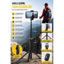 Jolita Samsung S25 Fe Uyumlu Akıllı Başlık Takipli Profesyonel Tripod ve Selfie Çubuğu