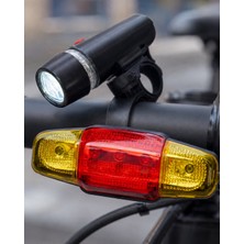 Kuzgun Ticaret Bisiklet Emniyet Işığı Seti Güçlü LED Ön Far Arka Stop Lambası - Lisinya
