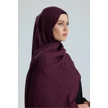 Chale Floş Pamuk Şal / Lace Of Leaves Collection- Berry Lace