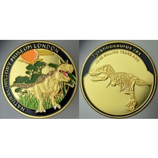 Banknoting Londra Doğa Tarihi Müzesi Madalyon-Tyrannosaurus Rex 40 Mm. Kapsülü Içinde Renkli Çil.