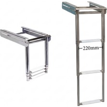 Sealux Teleskopik Paslanmaz Platform Altı Tekne Merdiveni (3 Basamaklı) En: 22 cm Boy: 85 cm