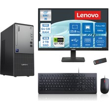 Lenovo Thinkcentre Neo 50T Gen 6 Intel Core Ultra 7 265 Upto 5,3ghz 64GB Ddr5 2tb SSD 4GB/GT730 Freedos +23.8"fhd Mon. Masaüstü Bilgisayar 2413BD007WTR25F24+ZETTAUSBBELLEK