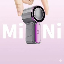 Tastech Ultra Mini Şarjlı El Fanı Cep ve Çanta Boyu Taşınabilir 5 Kademeli Vantilatör Soğutucu Fan -Gri