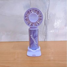 Tastech Fashion Mini Şarjlı El Fanı Masaüstü Telefon Standlı Serinletici Vantilatör Soğutucu Fan -Mor