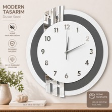 Nixar Design Nordic Line Dekoratif Ahşap Duvar Saati | Modern Salon ve Ofis Saati | Sessiz Mekanizma | Premium Mdf Tasarım