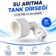 Ortimax Su Arıtma Tank Dirseği 1/2 Iç Diş x 1/4 6 mm Quick Bağlantı Aparatı