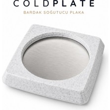 Coldplate Bardak Soğutucu Plaka,bardak Soğutucu Altlık, Termojelli, Paslanmaz Çelik Yüzeyli, Donarak Soğutan-Mermer