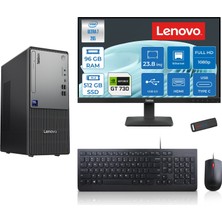 Lenovo Thinkcentre Neo 50T Gen 6 Intel Core Ultra 7 265 Upto 5,3ghz 96GB Ddr5 512GB SSD 4GB/GT730 Freedos +23.8"fhd Mon. Masaüstü Bilgisayar 2413BD007WTR25F32+ZETTAUSBBELLEK