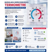 Mersi Shop Bimetalik Kare Termometre | Yapışkanlı Analog Ortam Sıcaklık Ölçer -50°c / +50°c