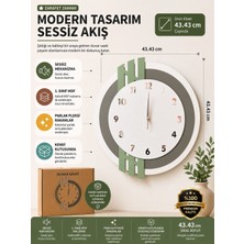 Nixar Design Nordic Line Modern Ahşap Duvar Saati 43 cm | Premium Dekoratif Iskandinav Tasarım