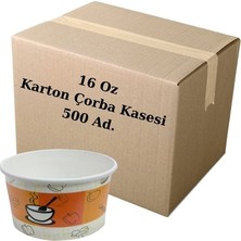16 Oz Karton Çorba Kasesi Kapaklı 500 Adet – Paket Servis Sıcak Yemek Kabı
