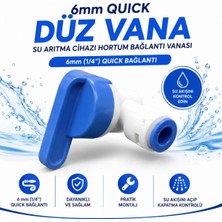 Ortimax Su Arıtma Cihazı 6 mm Quick Düz Vana 1/4 Hortum Açma Kapama Vanası