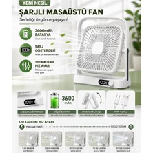 Tastech Bwfn9 Masaüstü Şarjlı Fan 120 Hız Kademeli Ultra Ince LED Şarj Göstergeli Vantilatör Serinletici Mini Klima