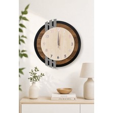 Nordic Line Modern Ahşap Duvar Saati 43 cm | Premium Dekoratif Iskandinav Tasarım