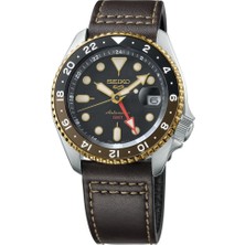 Seiko Seıko 5 Sports Gmt SSK036 Pilsiz Otomatik Kahverengi Deri Kordon Erkek Kol Saati