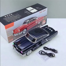 Tastech Nostaljik Araba Şeklinde Bluetooth Hoparlör Sd Kart USB Fm Radyolu Şarjlı Taşınabilir Speaker-Siyah
