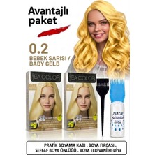 Sea Color Set Saç Boyası 0.2 Bebek Sarısı 2 Li 2 Kutu+Pratik Boya Kabı