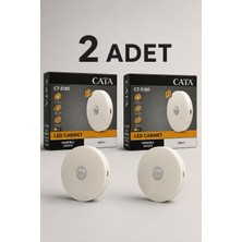 Cata Ct 5180 Saka Mıknatıslı Sensörlü LED Spot 4000K Ilık Beyaz Yuvarlak Sensörlü LED Spot 2 Adet