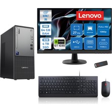 Lenovo Thinkcentre Neo 50T Gen 6 Intel Core Ultra 7 265 Upto 5,3ghz 64GB Ddr5 4tb SSD 4GB/GT1030  Freedos +27"fhd Mon. Masaüstü Bilgisayar 2713BD007WTR21F25+ZETTAUSBBELLEK