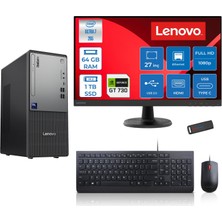 Lenovo Thinkcentre Neo 50T Gen 6 Intel Core Ultra 7 265 Upto 5,3ghz 64GB Ddr5 1tb SSD 4GB/GT730 Freedos +27"fhd Mon. Masaüstü Bilgisayar 2713BD007WTR25F23+ZETTAUSBBELLEK