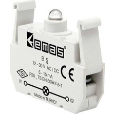 Emas B5 ,BEYAZ-24VAC/DC Buton Lamba