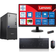 Lenovo Thinkcentre Neo 50T Gen 6 Intel Core Ultra 7 265 Upto 5,3ghz 64GB Ddr5 4tb SSD 4GB/GT730 WIN11PRO +27"fhd Mon. Masaüstü Bilgisayar 2713BD007WTR25P25+ZETTAUSBBELLEK
