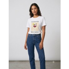 Centilmen Onix Baskılı Bisiklet Yaka Beyaz T-Shirt 2626-169