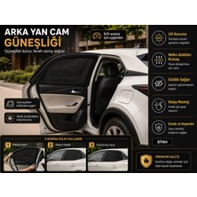 Toyota Corolla 2019 ve Sonrası  Model Uyumlu Güneşlik, 2'li Yan Cam Güneşlik Perde ( Lastikli )