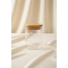 Bereketli Store Arow Madre 325 ml Bambu Kapaklı Cam Kavanoz | Erzak ve Saklama Kabı